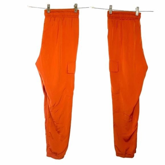 Michael Kors Cargo Jogger Pants Orange Womens Size 12 New With Tags - Picture 7 of 11
